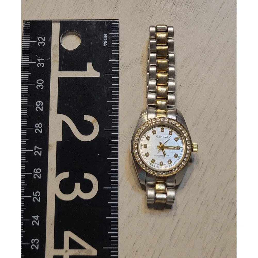 Watch, Women's Geneva Quartz, Silver Tone with Gold Tone Accents Needs Battery